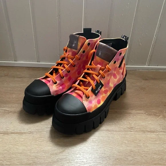 Palladium Revolt Hi TX Women’s 9 Black Sole Custom Tie Dye Festival Boots - Picture 8 of 10